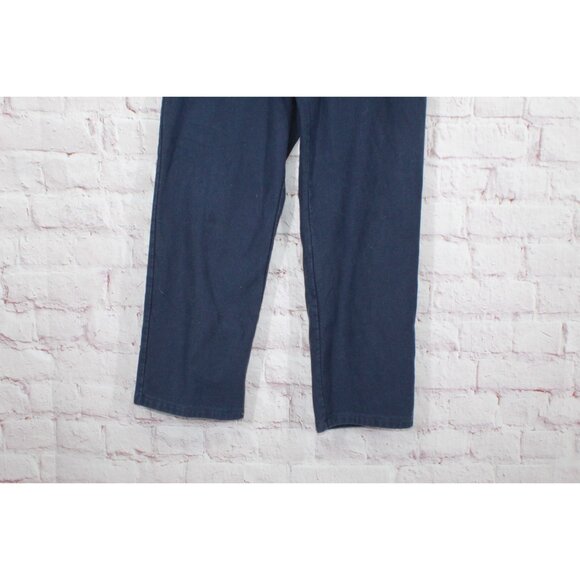 LL Bean Perfect Fit Pants Fleece Backed Straight Leg Classic Navy M Pet - Picture 3 of 11